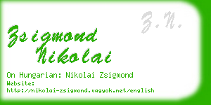 zsigmond nikolai business card